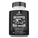 Ancestral Supplements Grass Fed Beef Organ Supplement, Supports Whole Body Wellness with Proprietary Blend of Liver, Heart, Kidney, Pancreas, Spleen, Freeze-Dried Beef, Non-GMO, 180 Capsules