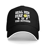 Real Men Stay Out of The Kitchen Pickleball Baseball Cap Classic Adjustable Fashion Casquette Hat for Men and Women Black