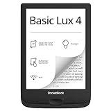 PocketBook Basic Lux 4 E-Book Reader | 6ʺ Glare-Free & Eye-Friendly E-Ink Technology | Compact & Lightweight E-Reader | Frontlight | Touchscreen | Wi-Fi | Dictionaries | Micro-SD Slot