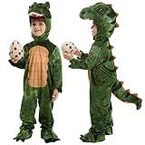 Spooktacular Creations Realistic T-rex Costume Outfit Dinosaur Jumpsuit with Egg for Kids Toddler Halloween Dress-up Party