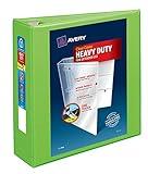 Avery Heavy-Duty View 3 Ring Binder, 3 Inch One Touch EZD Rings, 3.5 Inch Spine, 1 Chartreuse Binder (79779)