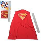 DC Comics, Superman Power Cape Set, Super Heroes Halloween Costume for Kids with Iconic Chest Plate, Dress-Up and Roleplay for Ages 4 and Up