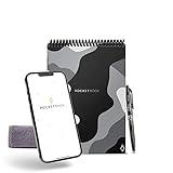 Rocketbook Smart Reusable Notebook, Flip Executive Size Spiral Notebook, Lunar Winter, (6" x 8.8"")