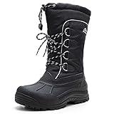 ALEADER Insulated Snow Boots For Men, Waterproof Cold Weather Winter Shoes Boots Black 11 D(M) US