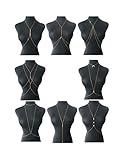 Tornito 8Pcs Sexy Body Chain Belly Waist Chain Necklace Summer Beach Bikini Bra Body Jewelry for Women Gold Tone