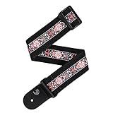 D'Addario Accessories Guitar Strap - Deluxe Cotton Guitar Strap, Black, Large