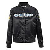 Pro Standard WOMENS NBA GOLDEN STATE WARRIORS CLASSIC CHENILLE SATIN JACKET BLACK M