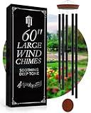 60" Extra Large Wind Chimes for Outside Deep Tone - Soothing Deep Tone Wind Chimes Outdoor Unique, Big Deep Tone Wind Chimes for Outside, Huge Long Windchimes Outdoors Deep Tones