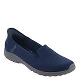 SKECHERS Women's Reggae Fest 2.0-Guiding Light Slip-INS Loafer, Navy, 9.5