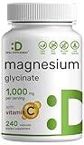 DEAL SUPPLEMENT Magnesium Glycinate 500mg Per Capsule (1000mg Per Serving) Plus Vitamin C, 240 Capsules – 100% Chelated for Easy Absorption – Essential Mineral Supplement