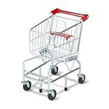 Melissa & Doug Toy Shopping Cart with Sturdy Metal Frame Toddler Shopping Cart, Pretend Grocery Supermarket, Pretend Play for Kids Ages 3+