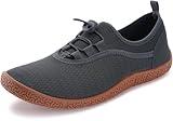 WHITIN Water Shoes for Women/Men Barefoot Aqua Socks Size 10 Swim Pool Beach Boat Quick Dry River Zero Drop Surfing Minimalist Fishing Sport Ladies Footwear Grey Gum