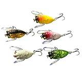 Topwater Bass Lures Fishing Bionic Tackle Wobbler Snakehead Bass Lure 5pcs Freshwater Crank baits 6.0g/5cm Floating isca Artificial Hard Plastic Bait