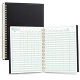 SUNEE Teacher Class Record Book for 11-12 weeks, 36 Names, 8.5x11 Inch, 104 Pages (52 Sheets), 100gsm Thick Paper, Larger Grade Recording up to 36 Students with Water-Resistant Plastic Cover, Black