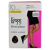 L'eggs womens L'eggs Everyday Women's Nylon Knee Highs Sheer Toe - Multiple Packs Available Pantyhose, Nude 1 10-pack, One Size US