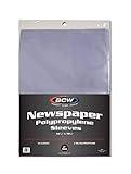 BCW Newspaper Protector Sleeves | Acid-Free Archival Quality Newspaper Preservation Sleeves | 14x19 Inch Newspaper Sleeves | Holds Other Prints | Protect, Store & Preserve Your Newspapers