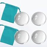 Bluwtoclan 4 Pcs Crystal Magnifying Paper Weights,1.9 inch Clear Dome Paper Weight for Office Desk,Outdoor Events,Physics Classroom