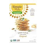 Simple Mills Organic Seed Crackers, Original - Gluten Free, Vegan, Healthy Snacks, Paleo Friendly, 4.25 Ounce (Pack of 1)