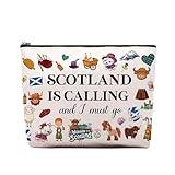 CEASQVAA Scottish Gifts Makeup Bag, Edinburgh Gift - Scotland Travel Essentials Souvenirs for Women