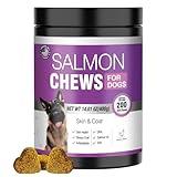 Omega 3 for Dogs Skin and Coat Supplement for Dogs 200 Chews Dog Fish Oil Supplements with EPA & DHA Fatty Acids Dry Skin Relief for Dogs Shedding Allergy Itching Salmon Oil for Dogs Chews