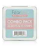 Fearless Tape - Double Sided Tape - Combo Pack of Dots and Strips for Fashion, Clothing & Body | All Day Strength & Superior Adhesive