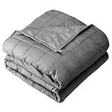 Bare Home Weighted Blanket Twin or Full Size 7lb (40" x 60") - All-Natural 100% Cotton - Premium Heavy Blanket Nontoxic Glass Beads (Light Grey, 40"x 60")