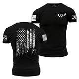 Grunt Style 1776 Flag Men's T-Shirt (Black, X-Large)