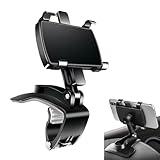 icykale 1 PC Car Rearview Mirror Phone Holder, 360 Degree Adjustable Silicone Four-Petal Clip-on Dashboard Navigation Holder, Shockproof One-Handed Operation Holder, Suitable for Most Cars (Black)