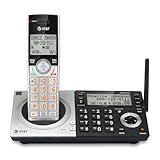 AT&T CL83107 DECT 6.0 Cordless Phone for Home with Dual Keypad Base, Answering Machine, Call Blocking, Caller ID Announcer, Intercom and Long Range, Silver/Black