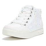 SKECHERS Girls Standouts 2.0-Luxe Shimmer Sneaker, White, 1 Little Kid