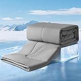 Elegear Revolutionary Cooling Comforter Twin Absorbs Body Heat to Keep Cool, Cooling Blanket for Hot Sleepers Japanese Arc-Chill 3.0 Cool Tech Fabric Summer Comforter Hypo-Allergenic Cool Quilt - Gray