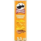 Pringles Potato Crisps Chips, Lunch Snacks, On-the-Go Snacks, Cheddar Cheese, 5.5oz Can (1 Can)
