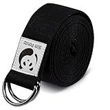 Slim Panda Yoga Strap for Stretching,Cotton Yoga Strap with Adjustable D-Ring Buckle,Non-Elastic Yoga Belt for Pilates,Gym Workouts,Physical Therapy,Improve Flexibility