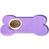 PWTAA Dog Food Mat Anti-Slip Silicone Dog Bowl Mat Thicker Pet Placemat Waterproof Cat Feeder Pad with Raised Edge Puppy Kitten Feeding Mats Suitable Small Medium-Sized Dogs Cats Eating Tray