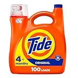 Tide Laundry Detergent Liquid, Original Scent, HE Compatible, 100 Loads, 132 fl oz, Tide Laundry Detergent, Liquid Laundry Detergent