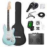 AODSK Electric Guitar with Amp Beginner Kit 39 Inch Solid Body Full Size,All Accessories,Digital Tuner,Six Strings,Four Picks,Tremolo Bar,Strap,Gig Bag,Starter kit