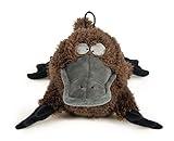 TrustyPup Strong 'N Silent Platypus Silent Squeak Plush Dog Toy, Chew Guard Technology - Brown, Large