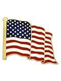 PinMart American Flag Lapel Pin – Made in the USA - Patriotic Waving United States Gold Plated Enamel Pins for Coats, Suit Jackets and Lanyards - 5 Pack