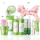 Green Tea Skincare Set, Organic Skin Care Set, Facial Kit for Women/Teenage Girls, Green Tea Skin Care Products Set, Face Skin Care Routine Kit hydrating Skin Beauty Gift (10-Pack, Green Tea)