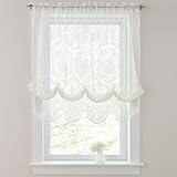 BrylaneHome Vintage Lace Balloon Shade - Ivory