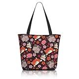 MAHIPOCI Colorful Cats Tote Bag Pink Cute Cats Canvas Tote Bag For Women Work Shoulder Bags Handbags Laptop Bag Tote Bags For Gym Travel Shop Work Beach Tote Bags Gifts For Women Men