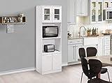 Kings Brand Furniture - Danbury Tall Kitchen Pantry, Microwave Storage Cabinet, White