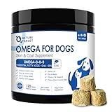 Omega 3 Fish Oil for Dogs - Salmon Oil for Dogs Skin and Coat Supplement with EPA & DHA Fatty Acids - Dog Itch & Allergy Relief, Anti Shedding, Hot Spots Treatment - Hip & Joint Support - 120 Counts