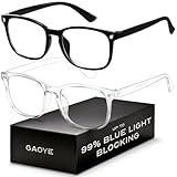 Blue Light Blocking Glasses - Fashion Square Eyeglasses, Anti UV Ray Computer Gaming Glasses Blue Blockers for Women/Men