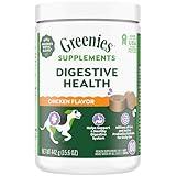 Greenies Supplements Digestive Health Probiotics for Dogs Chicken Flavor, 15.6 oz. Tub of 80 ct.