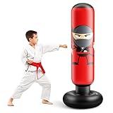 Inflatable Kids Punching Bag, Punching Bag Karate Gifts for Boys and Girls, Boxing Bag for Immediate Bounce Back for Practicing Karate, Taekwondo, and to Relieve Pent Up Energy in Kids and Adults