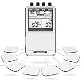 iSTIM EV-805 TENS EMS 4 Channel Rechargeable Combo Machine Unit - Muscle Stimulator + Back Pain Relief and Management- 24 Programs/Backlit (Including Electrodes Pads)