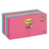 Post-it Super Sticky Notes, 3 in x 3 in, 18 Pads, 90 Sheets/Pad, 2x the Sticking Power, Back to School Supplies for Stud