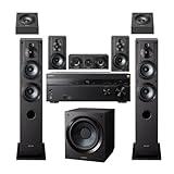 Sony STR-AN1000 7.2 Channel 8K AV Receiver with Dolby Atmos, DTS:X with Complete 8 Speaker System Bundle (7 Items)