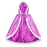 iTVTi Princess Cloak with Hood Girls Cape Kid Toddler Costume Dress up for Halloween Christmas Carnival Cosplay, Purple, 4-5 Years (Label 130)